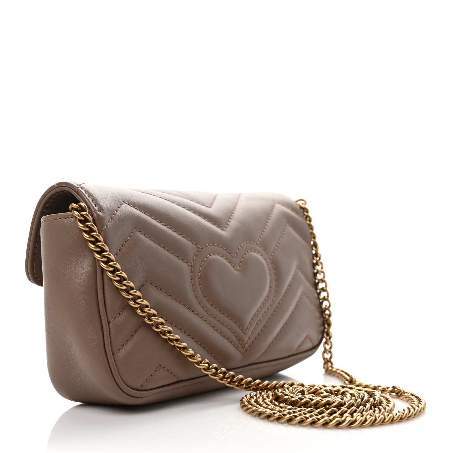 Calfskin Matelasse Super Mini GG Marmont Shoulder Bag Porcelain Rose