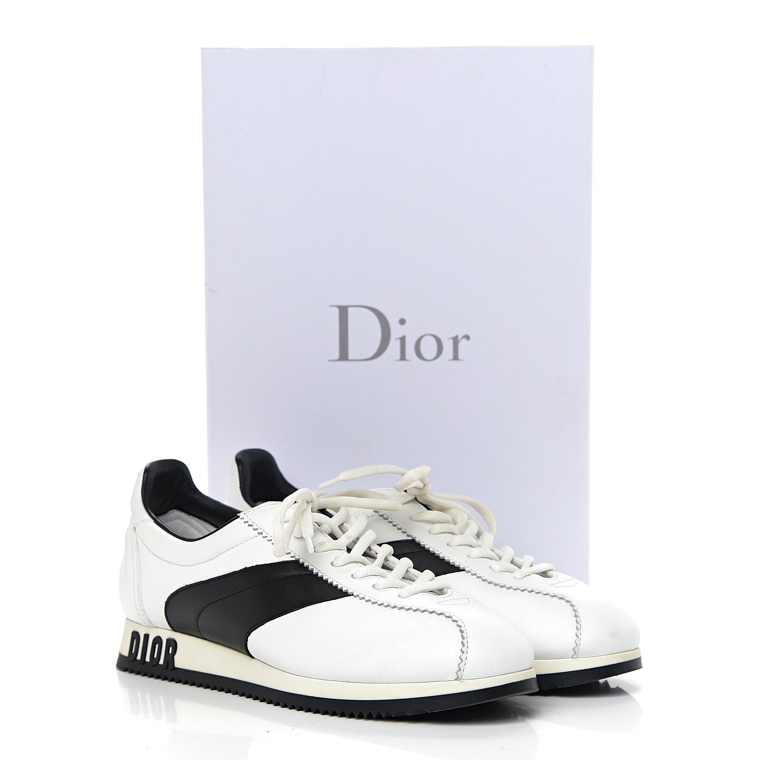 Christian Dior Calfskin Mix Diorun Sneakers 37.5 Optic White 13 of 13