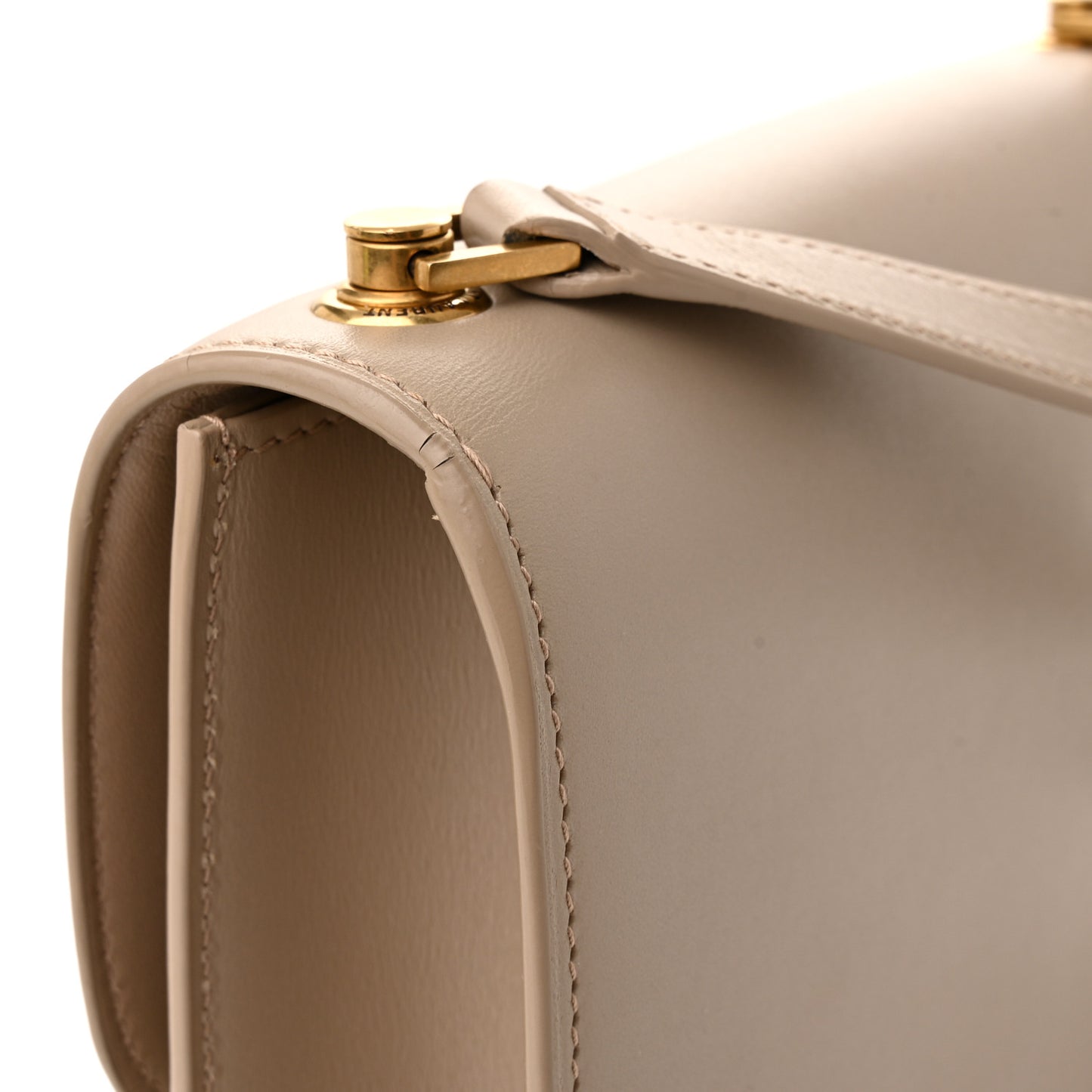 Smooth Calfskin Le Carre Satchel Dark Beige