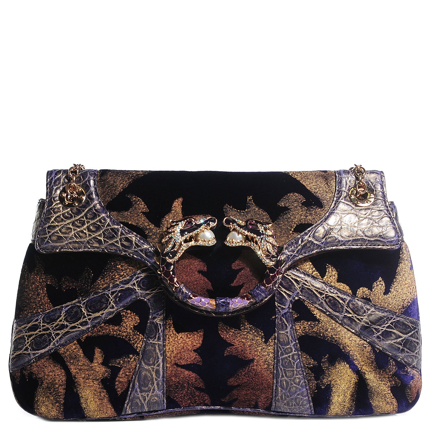 Gucci Velvet Alligator Tom Ford Jeweled Dragon Flap Bag 1 of 7