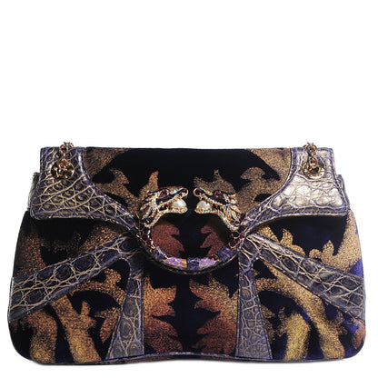 Gucci Velvet Alligator Tom Ford Jeweled Dragon Flap Bag 1 of 7