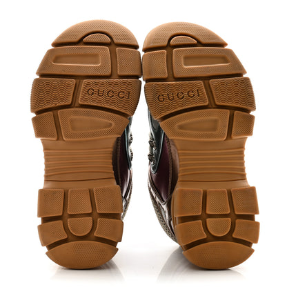 Gucci X SEGA Metallic Calfskin Mesh Womens Flashtrek Sneakers 36.5 Rame Mystic White Lago 5 of 11