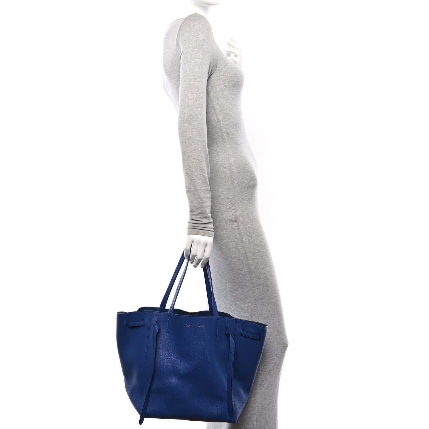 Celine Soft Grained Calfskin Small Belt Cabas Phantom Deep Blue 2 of 10