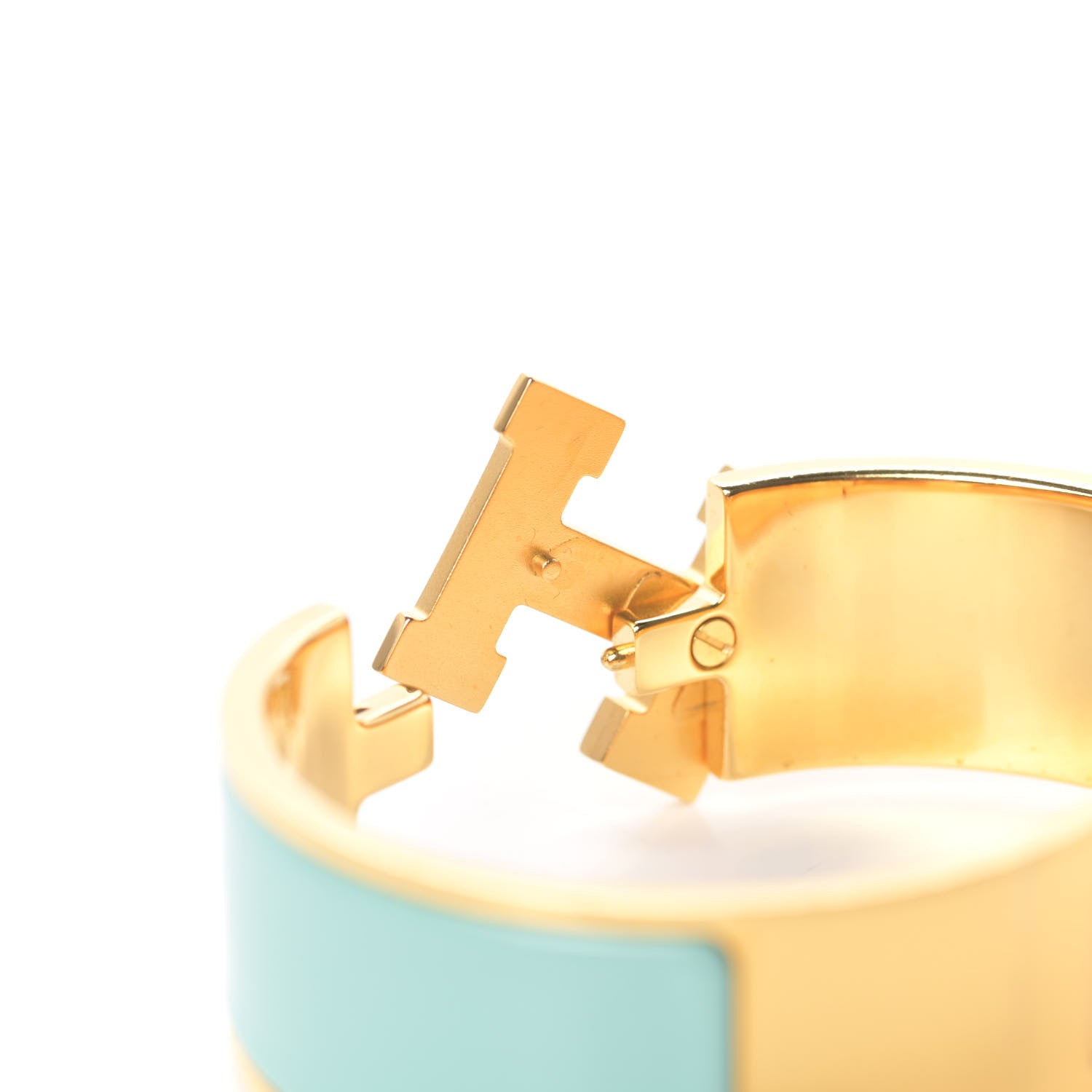 Hermes Enamel Wide Clic Clac H Bracelet PM Lagon 5 of 6