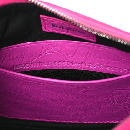Balenciaga Agneau Arena Le Cagole Mini Purse With Chain Lipstick Pink 7 of 9