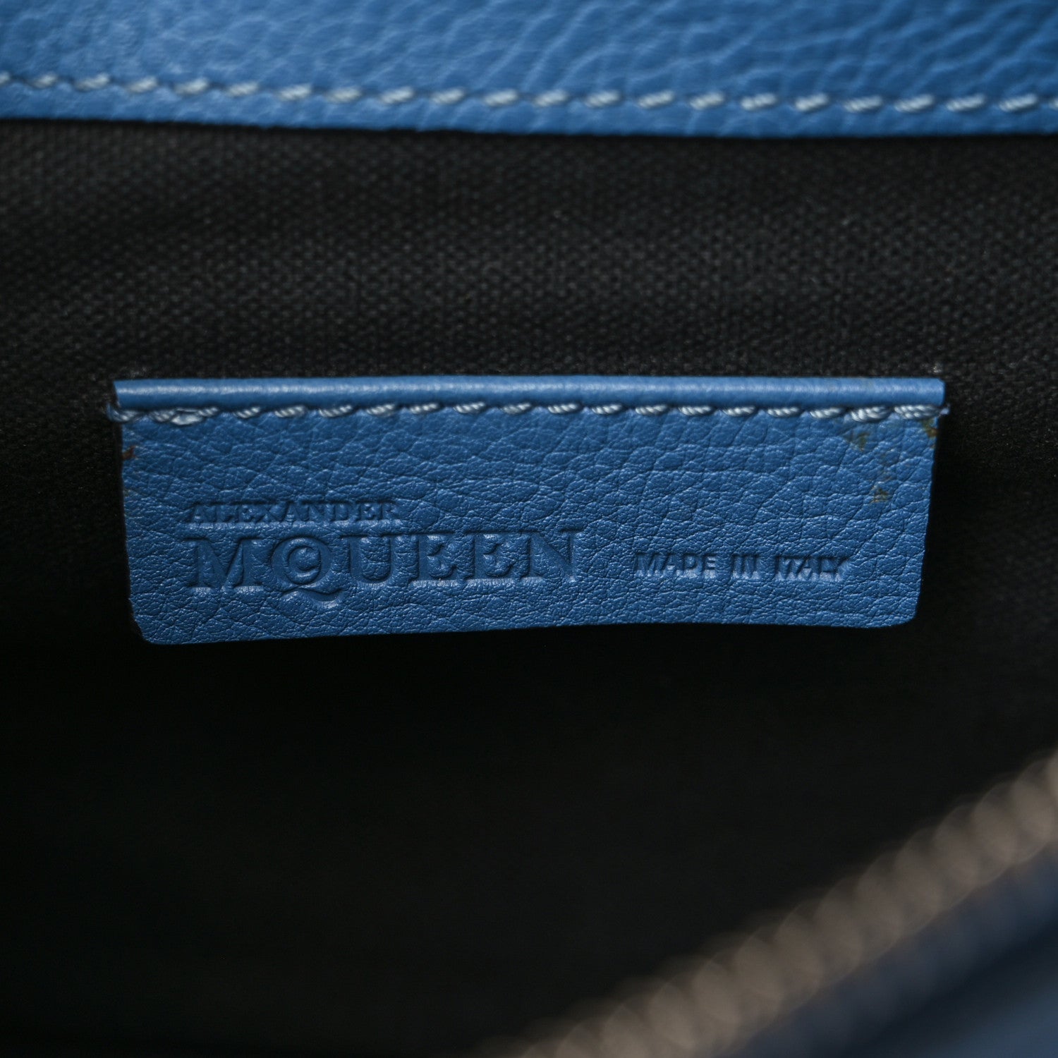 Alexander McQueen Grained Calfskin Padlock Crossbody Bag Blue 5 of 11
