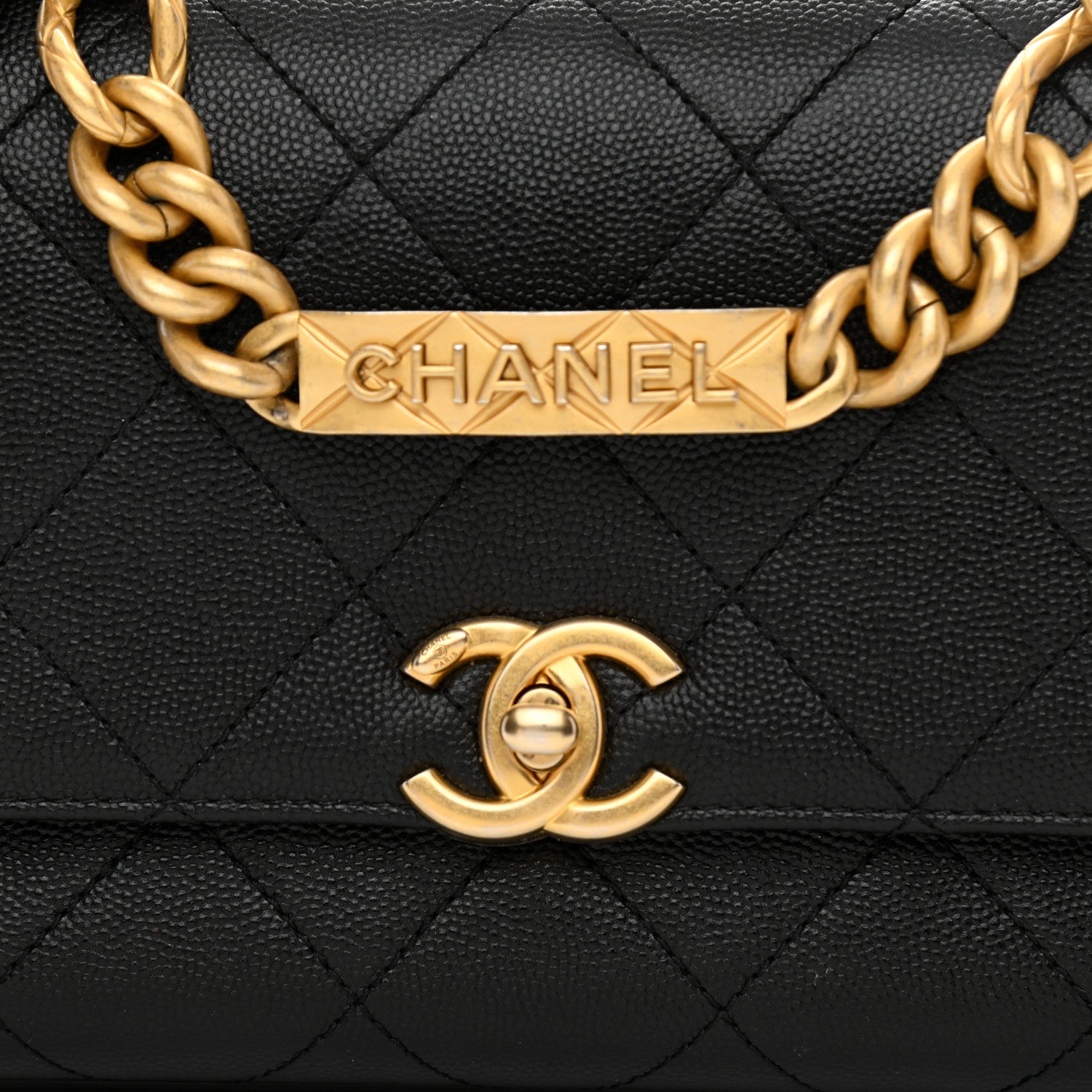 Chanel Caviar Quilted Bracelet On Chain Flap Black 9 of 12