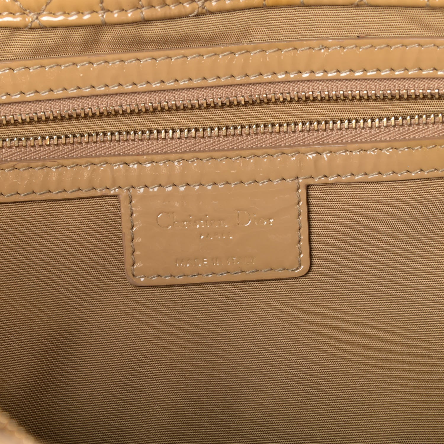 Christian Dior Patent Cannage Large Dior Soft Shopping Tote Beige 6 of 9