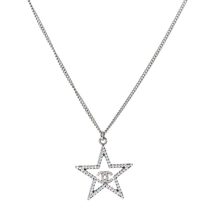 Chanel Ruthenium Crystal Star CC Necklace Iridescent Pink 1 of 6
