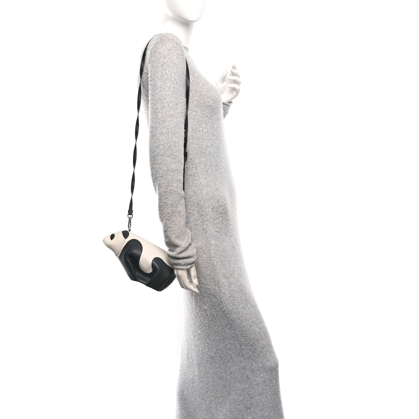 Calfskin Panda Crossbody Black White