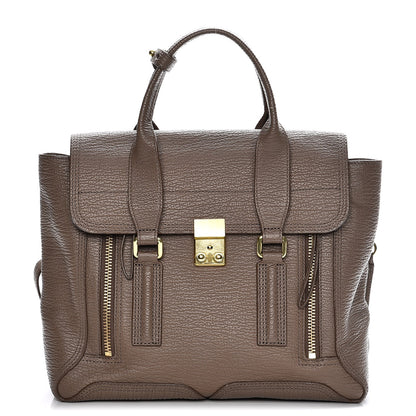 3.1 Phillip Lim 3.1 Textured Calfskin Medium Pashli Satchel Taupe 1 of 8