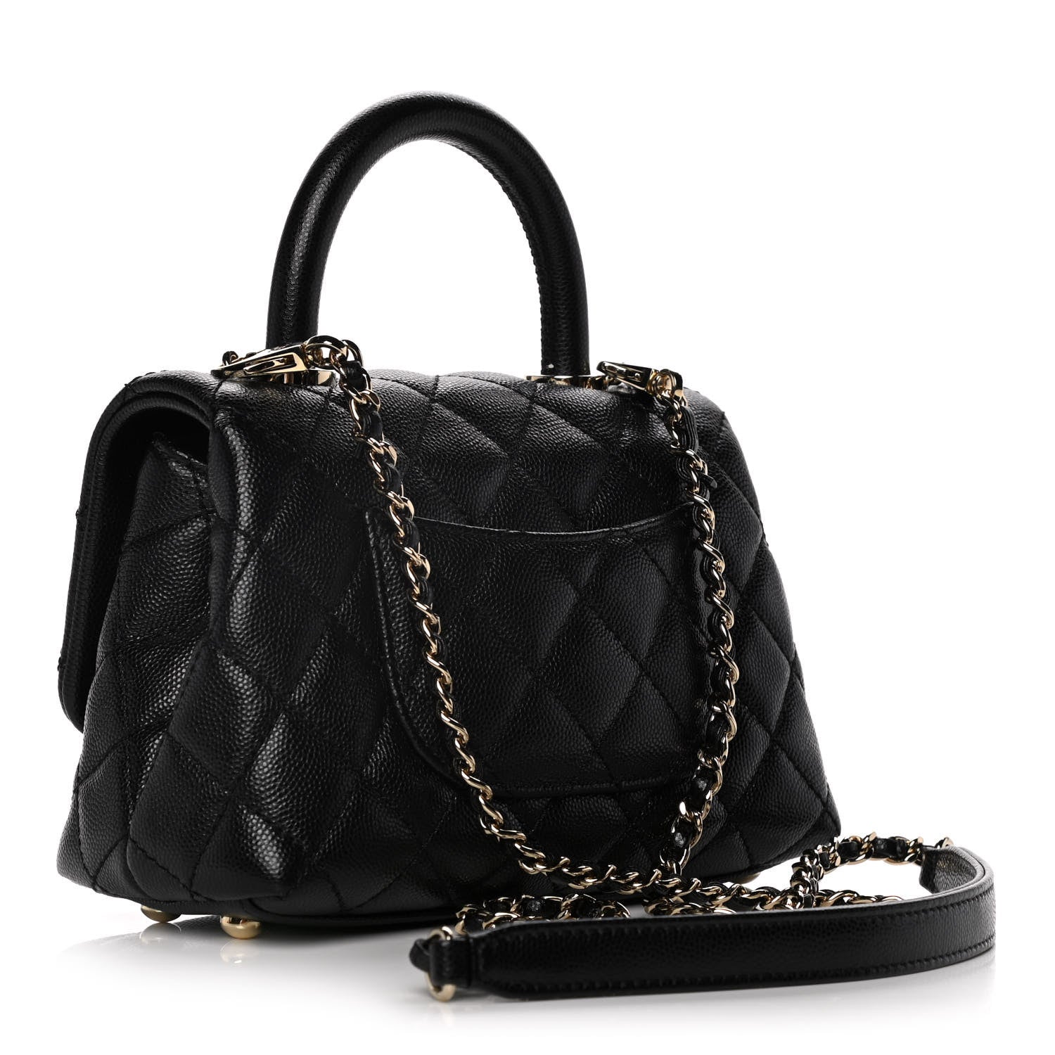 Chanel Caviar Quilted Extra Mini Coco Handle Flap Black 3 of 13