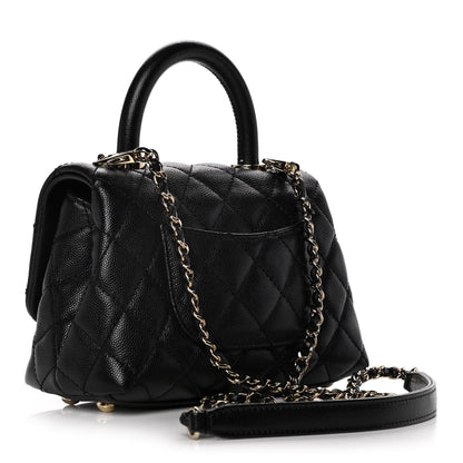 Chanel Caviar Quilted Extra Mini Coco Handle Flap Black 3 of 13