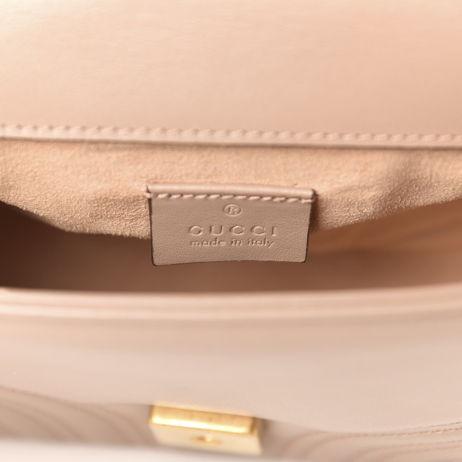 Gucci Calfskin Matelasse Mini GG Marmont Top Handle Shoulder Bag Porcelain Rose 6 of 10