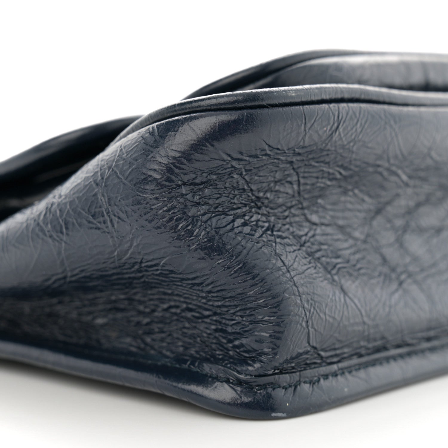 Saint Laurent Crinkled Calfskin Matelasse Monogram Baby Niki Chain Satchel Navy 9 of 11