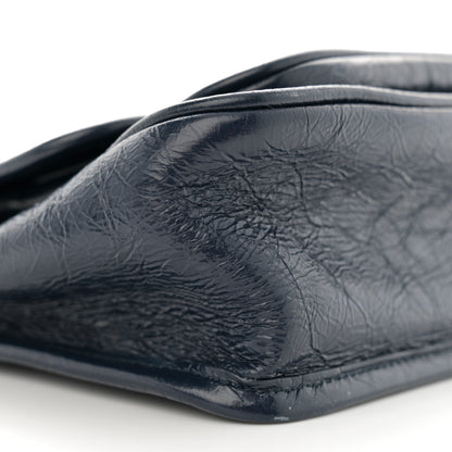 Saint Laurent Crinkled Calfskin Matelasse Monogram Baby Niki Chain Satchel Navy 9 of 11