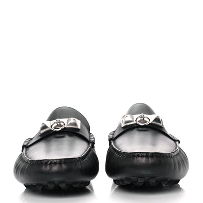 Hermes Supple Calfskin Mens Irving Driving Moccasin Loafers 40 Black 2 of 11