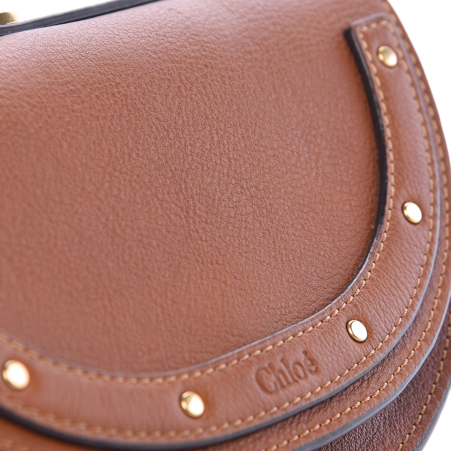 Calfskin Small Nile Bracelet Minaudiere Bag Caramel