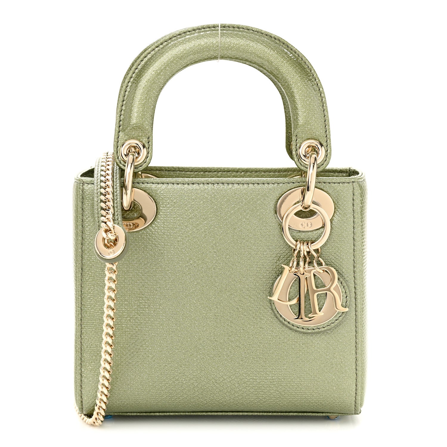 Christian Dior CHRISTIAN DIOR Metallic Lizard Mini Lady Dior Green 1 of 10