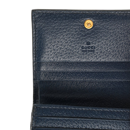 Gucci Textured Calfskin Web Ophidia Card Case Blue Agata 6 of 7