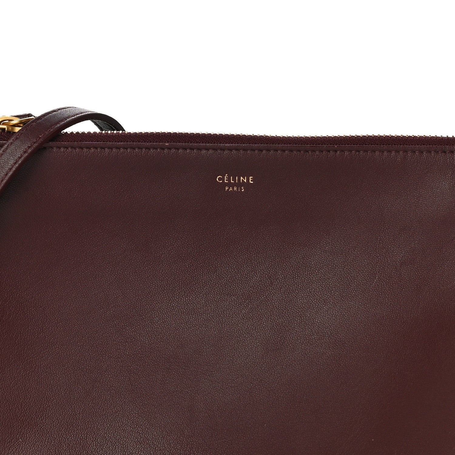 Celine Lambskin Small Trio Crossbody Bag Burgundy 10 of 15