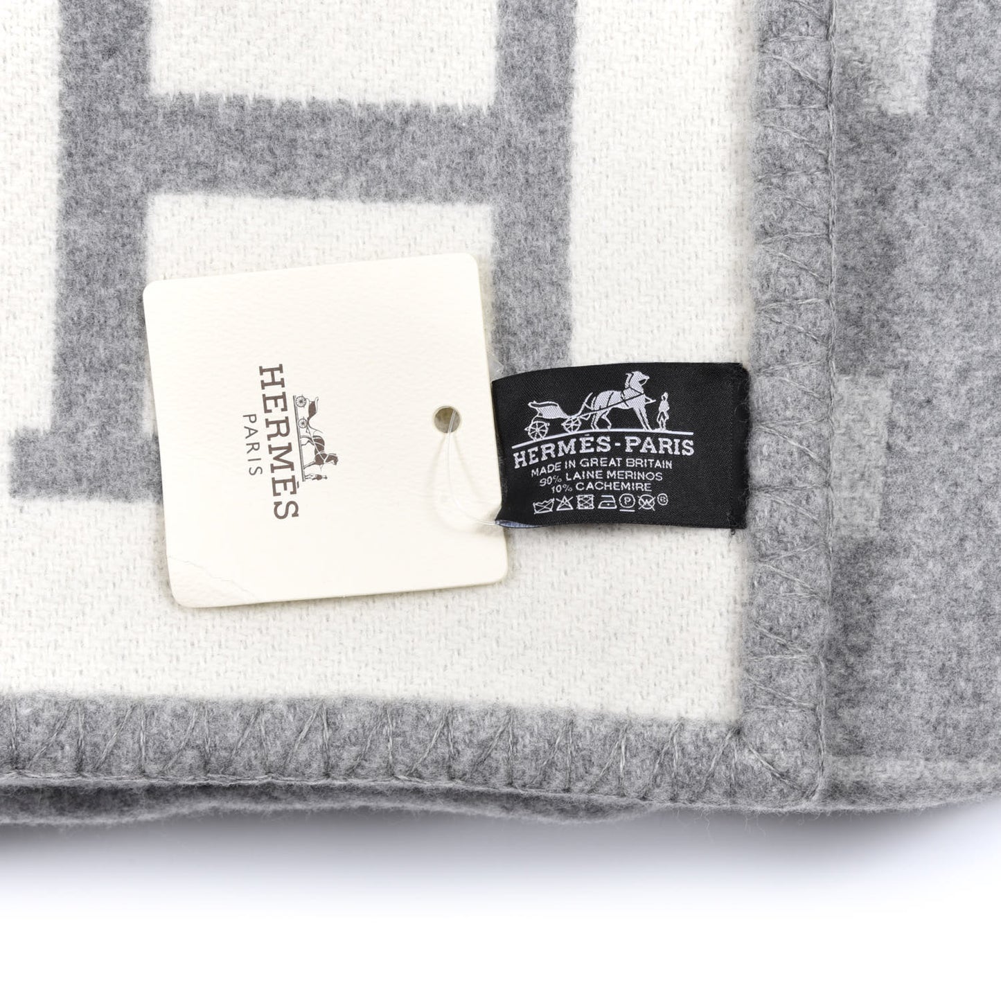 Wool Cashmere Avalon III Blanket Ecru Gris Clair