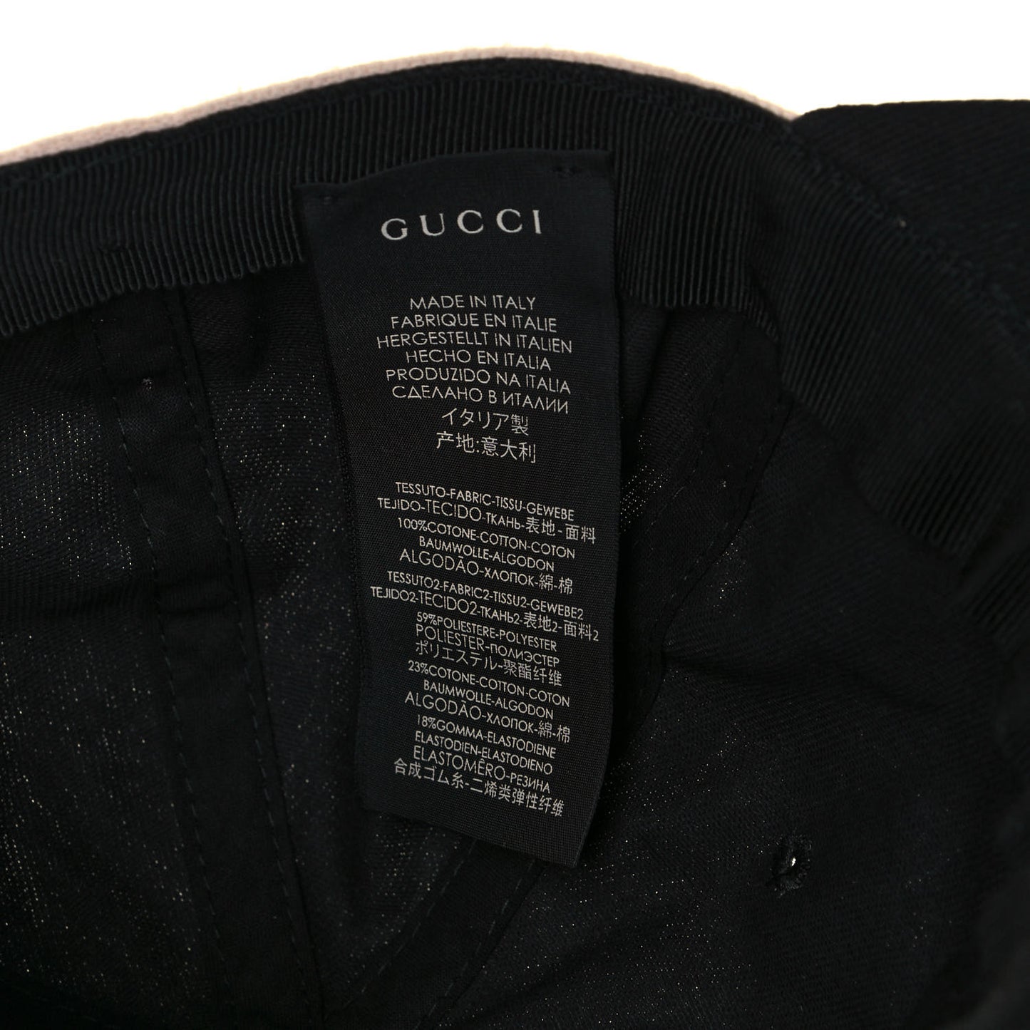 Gabardine Gucci Headband Baseball Hat M Black