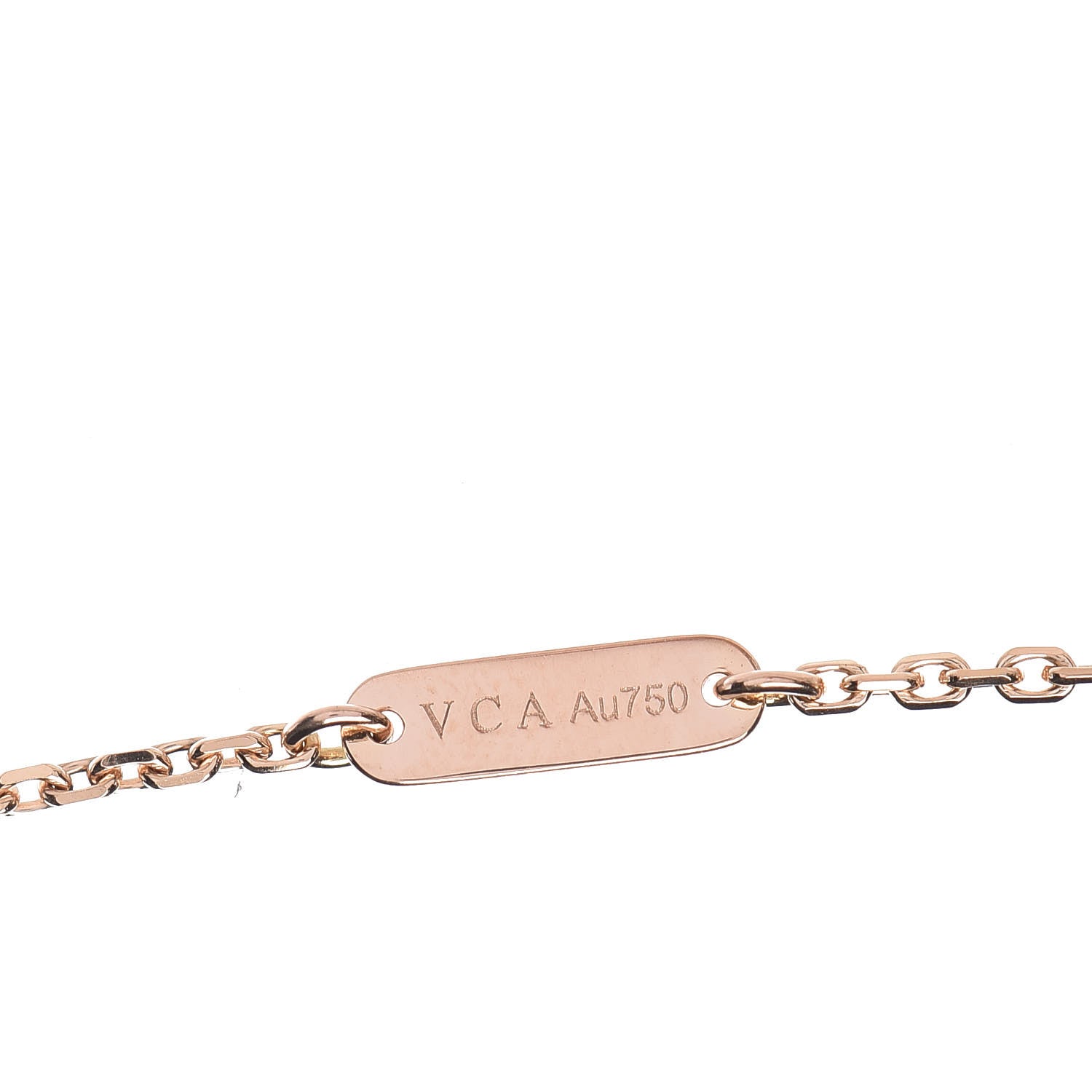 Van Cleef & Arpels 18K Rose Gold Diamond Grey Mother of Pearl Vintage Alhambra Pendant Necklace 5 of 8