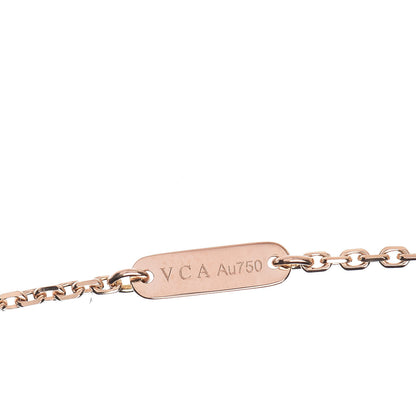Van Cleef & Arpels 18K Rose Gold Diamond Grey Mother of Pearl Vintage Alhambra Pendant Necklace 5 of 8
