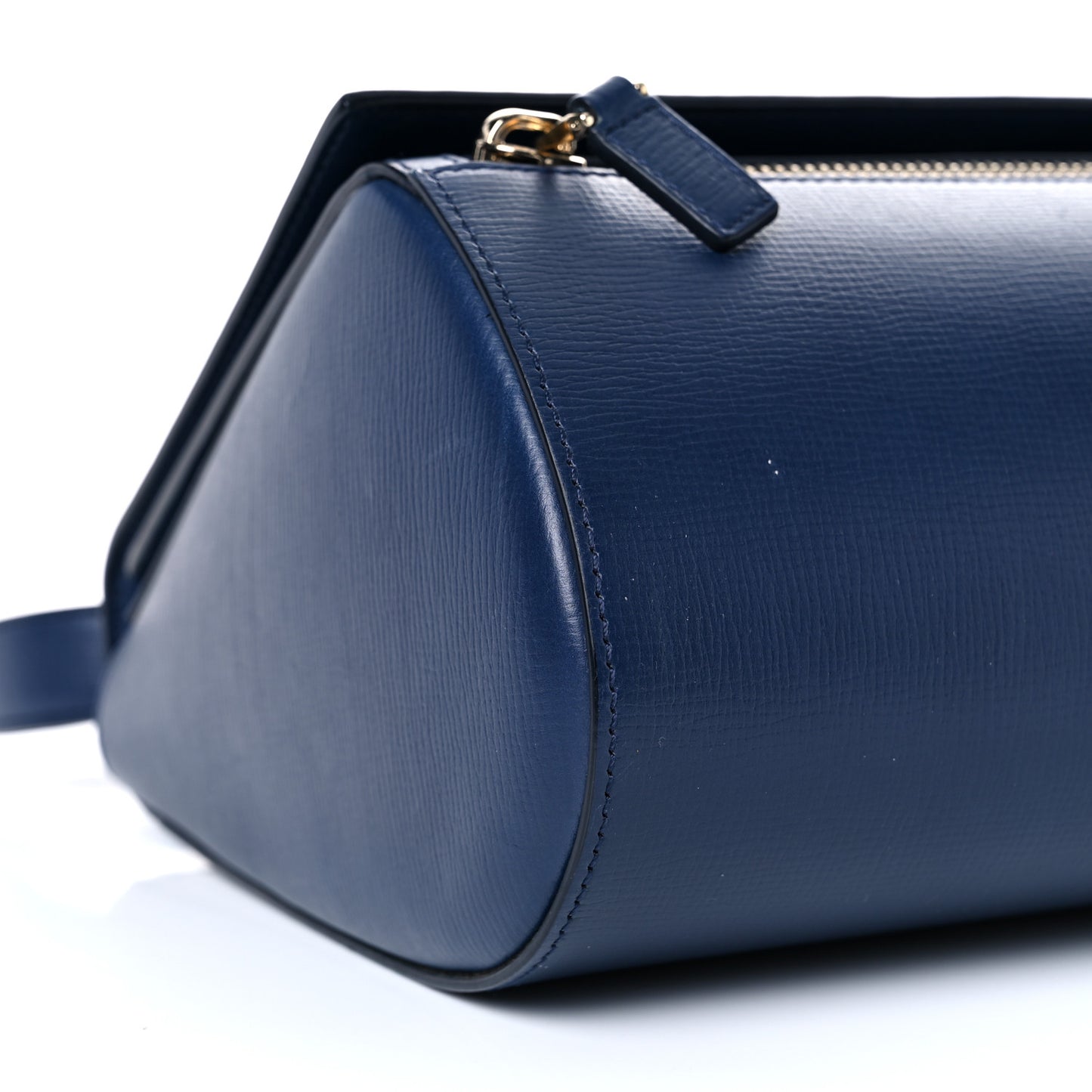 Textured Calfskin Medium Pandora Box Crossbody Bag Navy