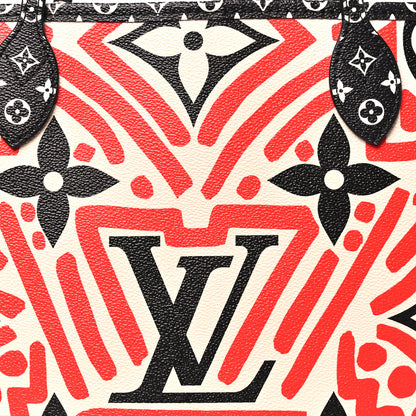 Louis Vuitton Monogram Giant Crafty Neverfull MM Creme Rouge Black 7 of 9