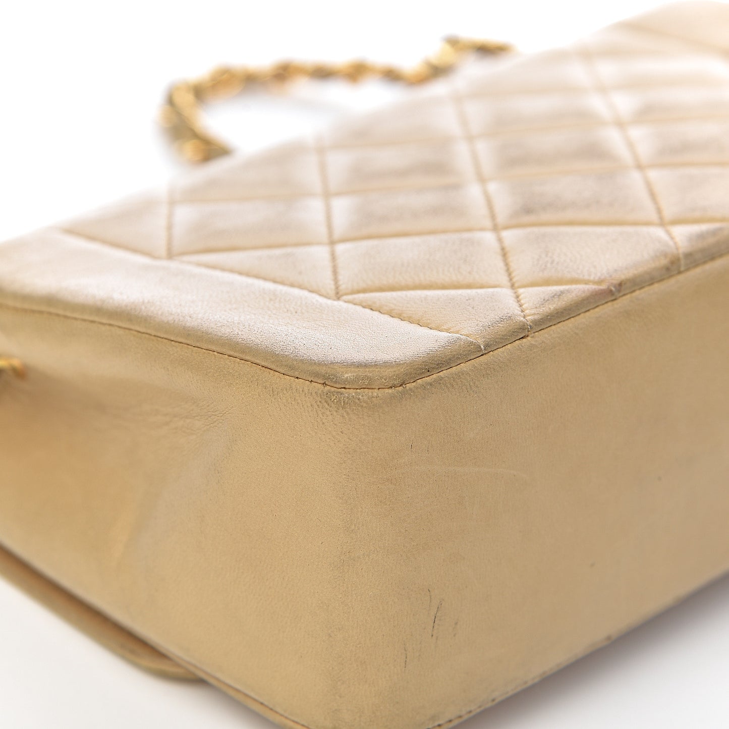 Lambskin Quilted Small Flap Beige