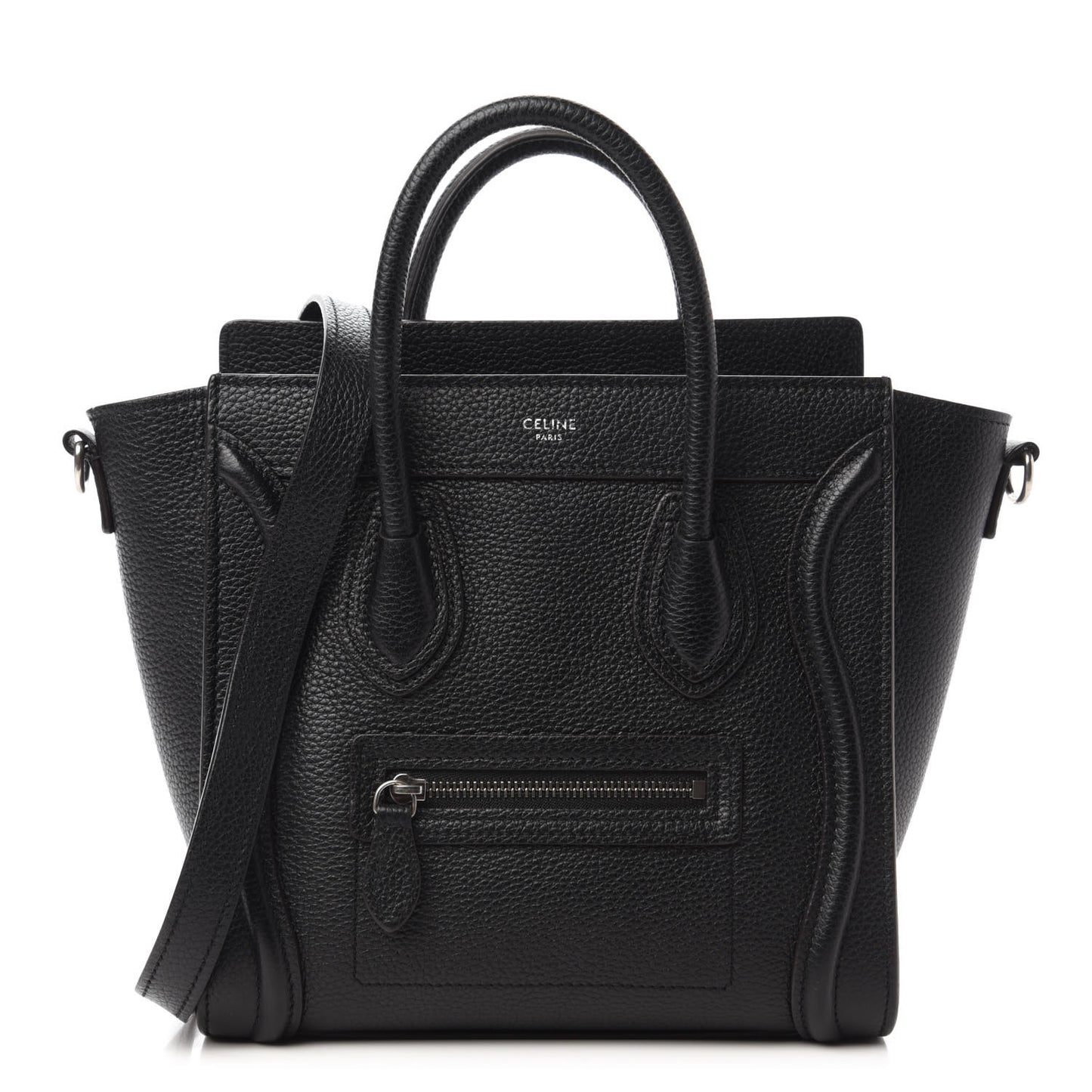 Drummed Calfskin Nano Luggage Black