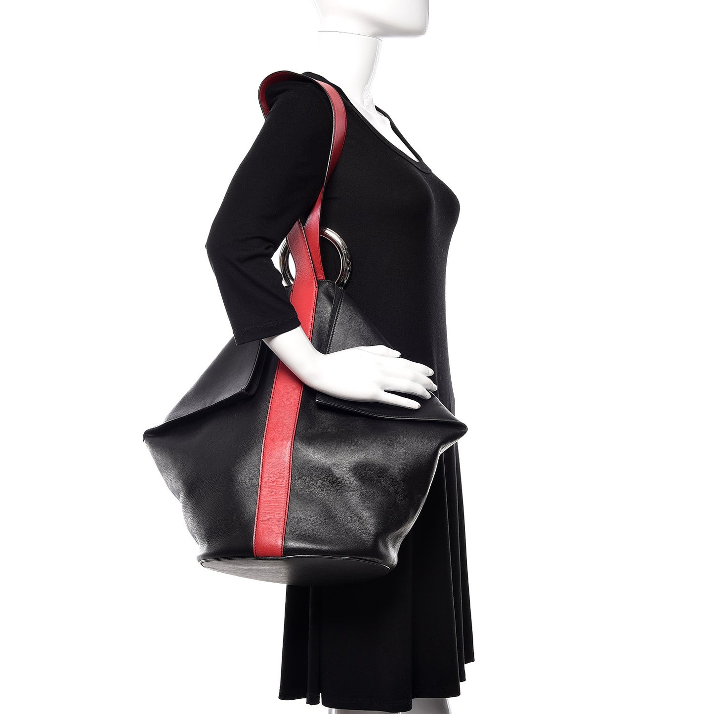 Calfskin Butterfly Bag Black Red