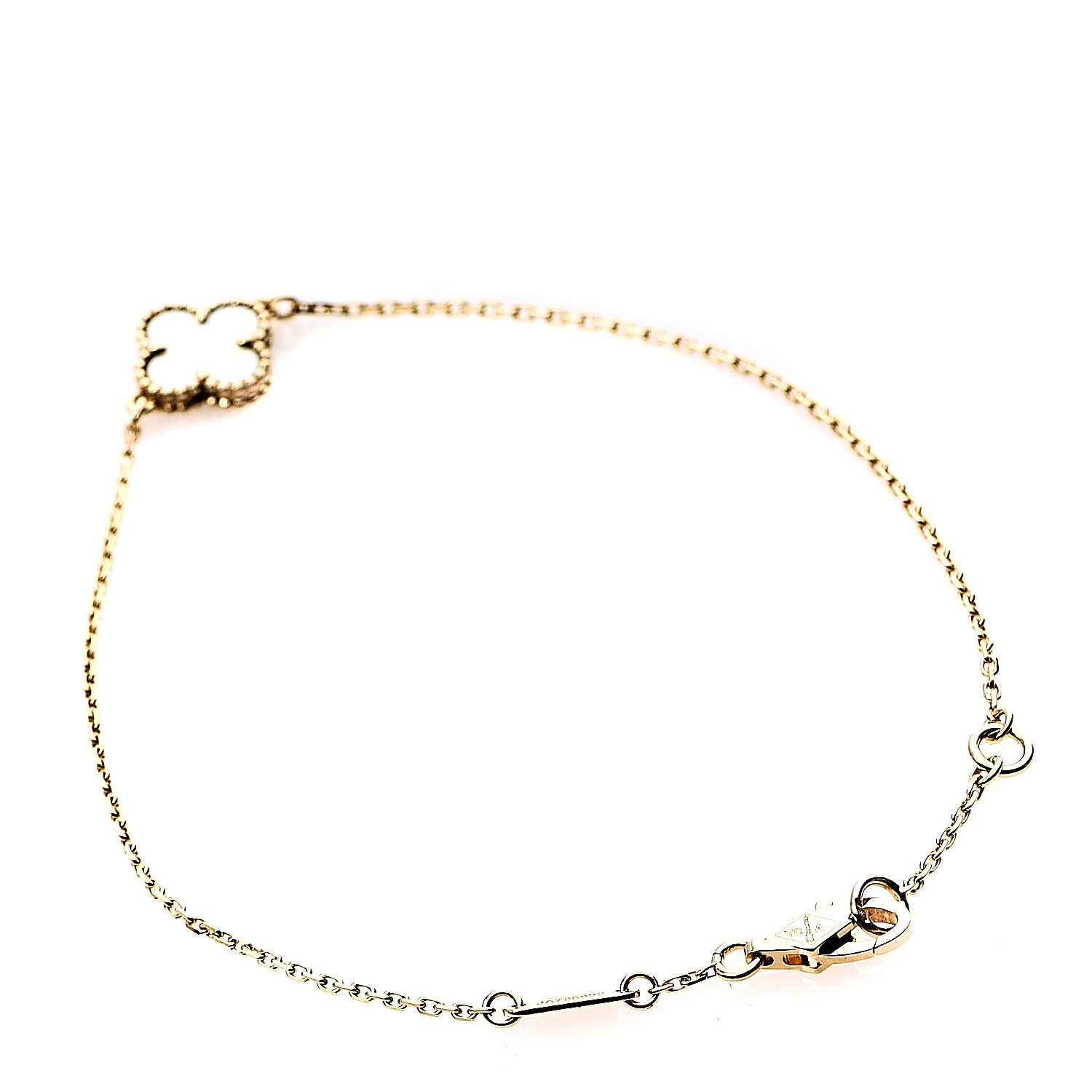 Van Cleef & Arpels 18K Yellow Gold Mother of Pearl Sweet Alhambra Bracelet 2 of 6