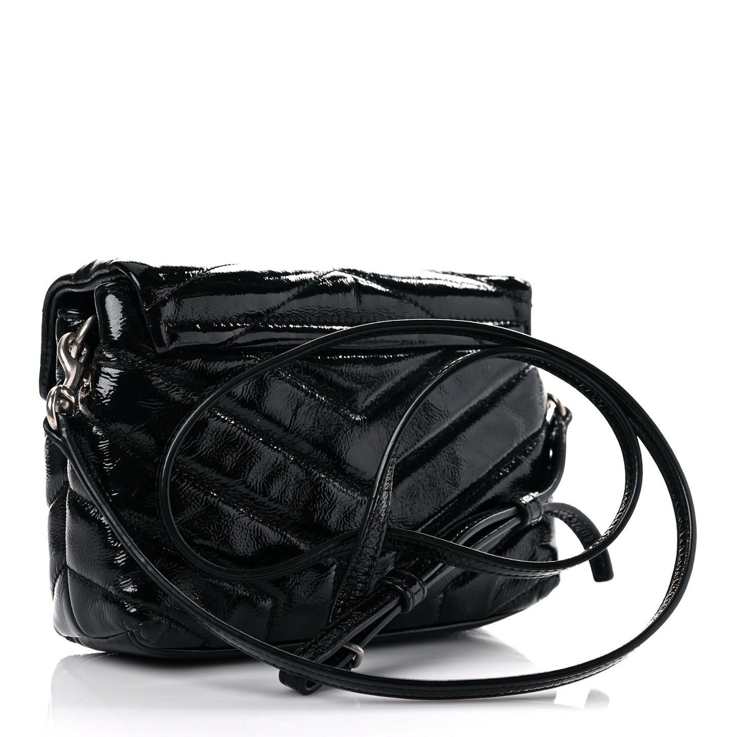 Patent Y Quilted Monogram Toy Loulou Crossbody Bag Black