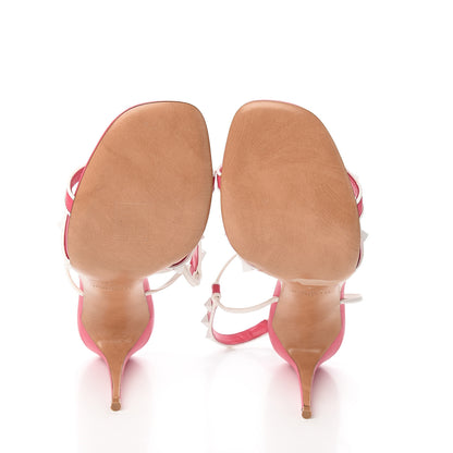 Valentino Garavani Calfskin Free Rockstud Crisscross Slingback 85mm Sandals 39 Shadow Pink Optic White 5 of 9