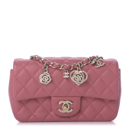 Chanel Lambskin Quilted Valentine Charms Mini Rectangular Flap Pink 1 of 9