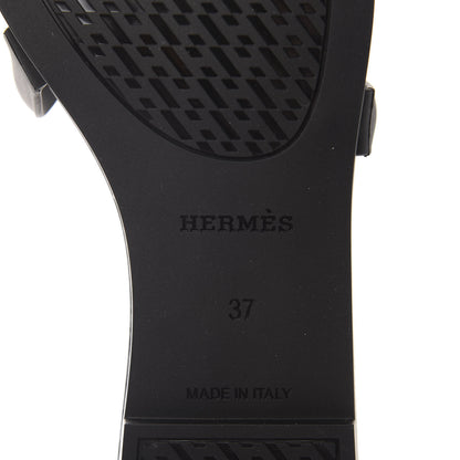Hermes Rubber Aloha Sandals 37 Black 8 of 10