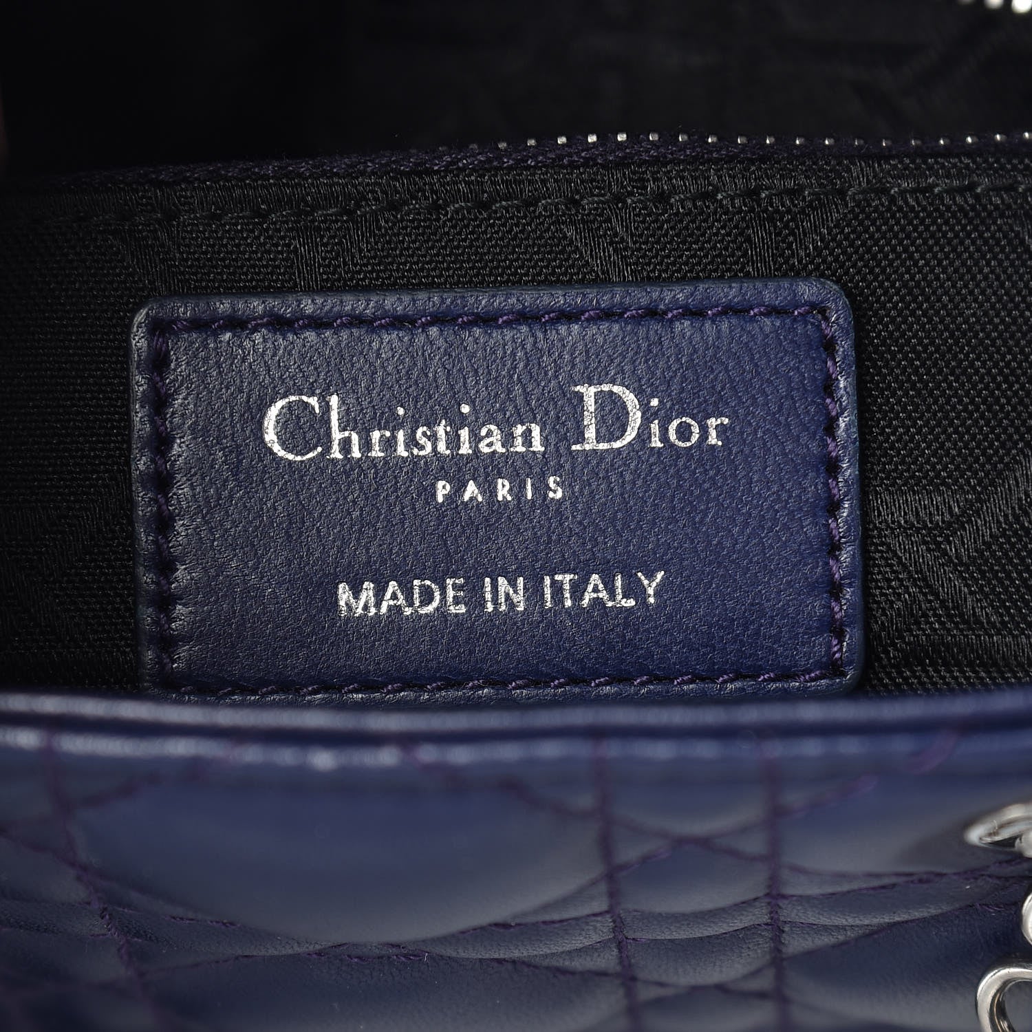 Christian Dior Lambskin Cannage Small Lucky Badges My Lady Dior Navy 6 of 10