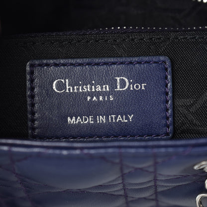 Christian Dior Lambskin Cannage Small Lucky Badges My Lady Dior Navy 6 of 10