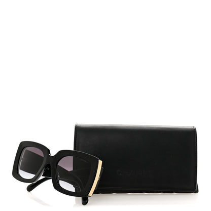 Chanel Acetate Rectangle Sunglasses 5435-A Black 9 of 9