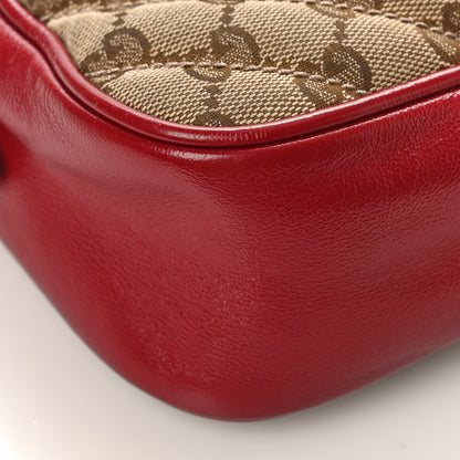 Gucci Monogram Azalea Calfskin Matelasse Diagonal Small GG Marmont Chain Shoulder Bag Beige Ebony New Cherry Red 10 of 14