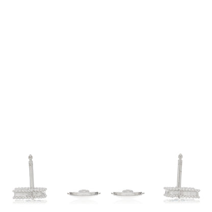 Van Cleef & Arpels 18K White Gold Turquoise Sweet Alhambra Butterfly Earrings 3 of 5