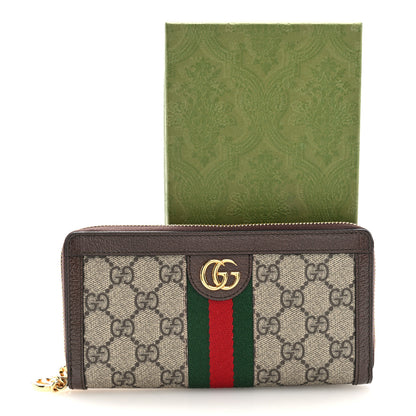 Gucci GG Supreme Monogram Web Ophidia Zip Around Wallet Brown 7 of 7
