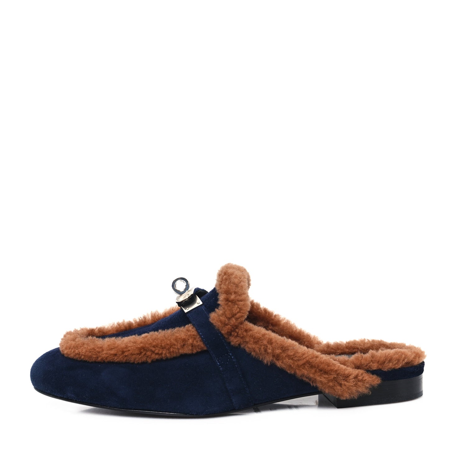 Suede Goatskin Woolskin Womens Oz Mules 37 Marine Gold