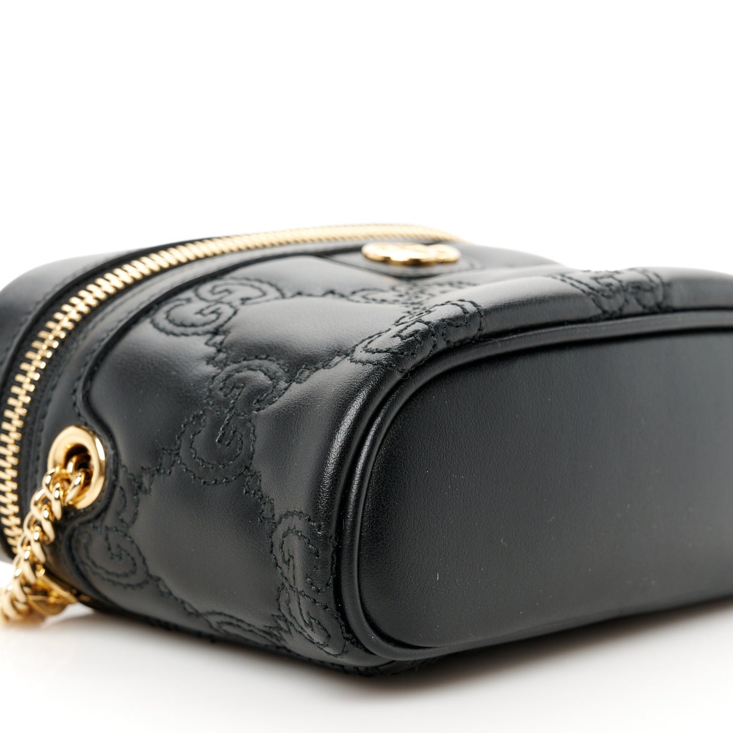 Calfskin GG Matelasse Mini Top Handle Bag Black