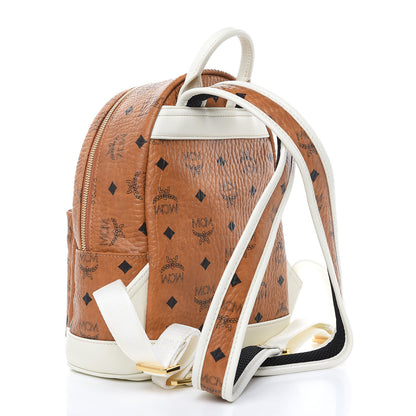 MCM Visetos Mini Stark Backpack Cognac White 3 of 10