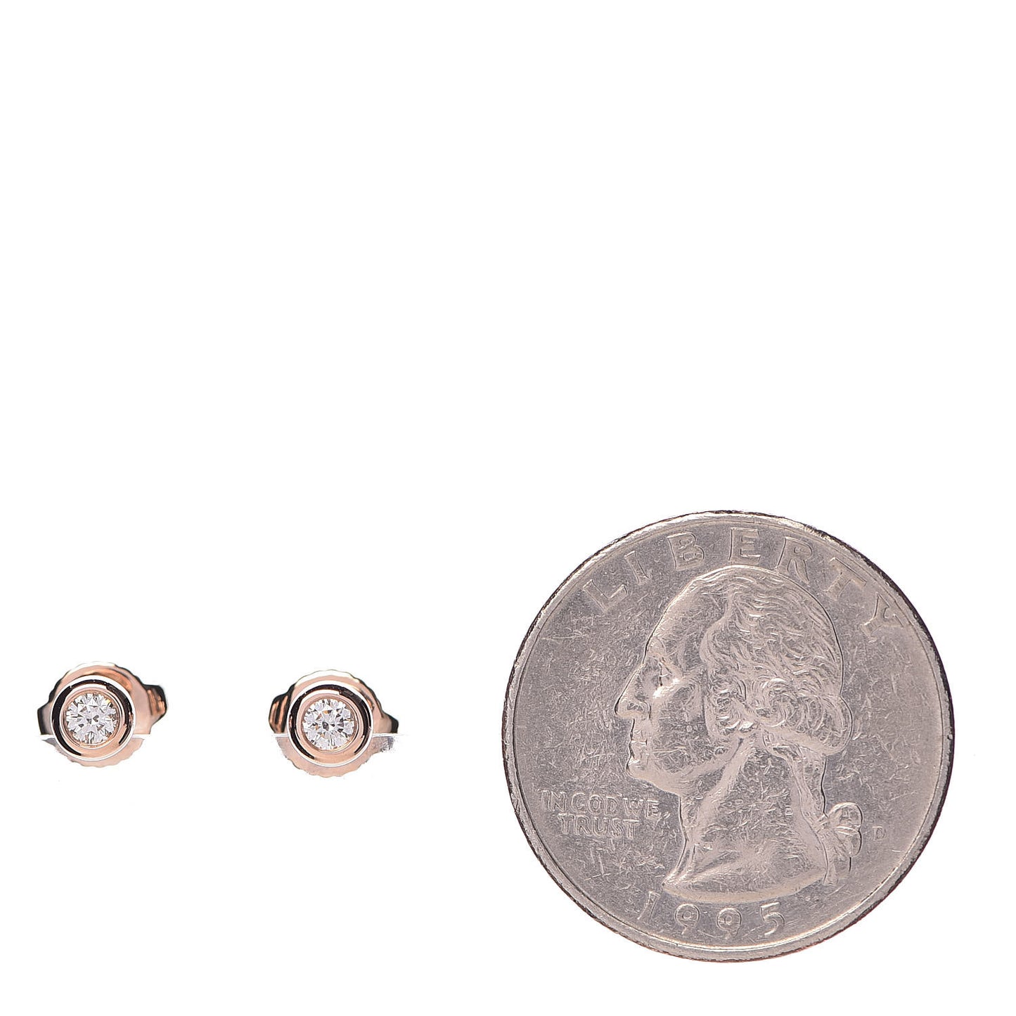 18K Rose Gold Diamond .12ctw Elsa Peretti Diamonds By The Yard Earrings