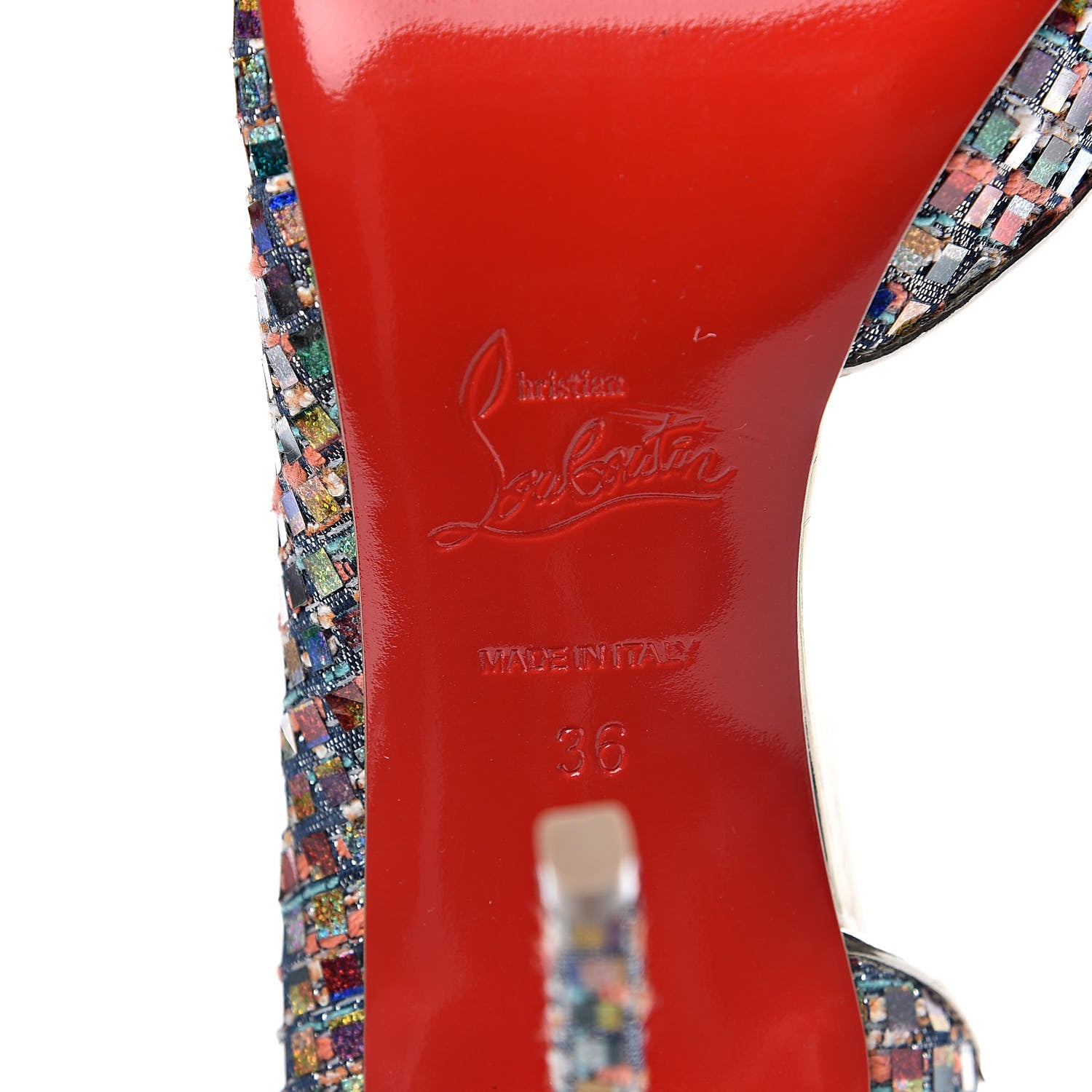 Christian Louboutin Tresse Vitraux Specchio Iriza 100 Pumps 36 Multicolor Silver 7 of 8